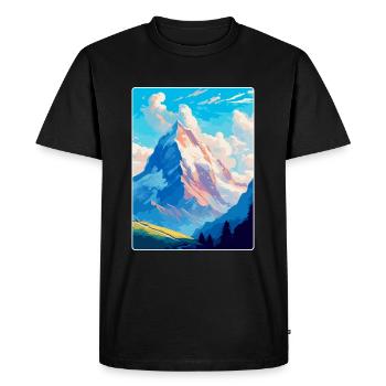 Eiger Switzerland Vintage Travel Poster Souvenir - Men's Premium Organic T-Shirt - black - Front - Nico (187cm)