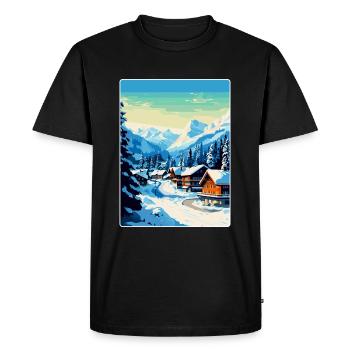 Gstaad Suisse Affiche de voyage vintage souvenir - T-shirt Premium bio Homme - noir - Devant - Nico (187cm)