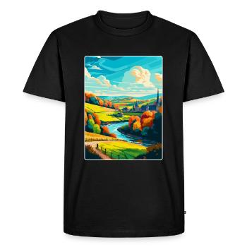 Ardennes France Vintage Voyage Poster Souvenir WPA - T-shirt Premium bio Homme - noir - Devant - Nico (187cm)