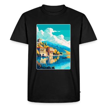 Ioannina Grèce Affiche de voyage vintage Souvenir WPA - T-shirt Premium bio Homme - noir - Devant - Nico (187cm)