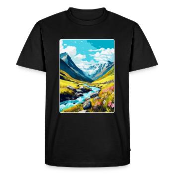 Hohe Tauern Autriche Affiche de voyage vintage souvenir - T-shirt Premium bio Homme - noir - Devant - Nico (187cm)