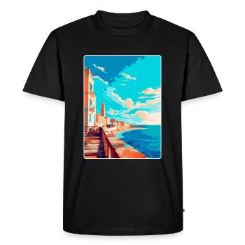 Cadix Espagne Affiche de voyage vintage WPA Art Souvenir - T-shirt Premium bio Homme - noir - Devant - Nico (187cm)