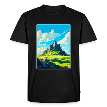 Rock Of Cashel Ireland Uk Vintage Travel Poster - Men's Premium Organic T-Shirt - black - Front - Nico (187cm)
