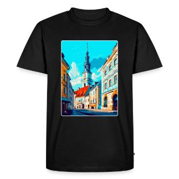 Czestochowa Pologne Affiche de voyage vintage souvenir - T-shirt Premium bio Homme - noir - Devant - Nico (187cm)