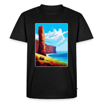 Old Man Of Hoy Scotland Uk Vintage Travel Poster - Men's Premium Organic T-Shirt - black - Front - Nico (187cm)
