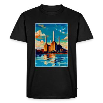 Battersea Londres Angleterre Royaume-Uni Affiche de voyage vintage - T-shirt Premium bio Homme - noir - Devant - Nico (187cm)