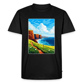 Isle Of Hoy Scotland Uk Vintage Travel Poster WPA - Men's Premium Organic T-Shirt - black - Front - Nico (187cm)