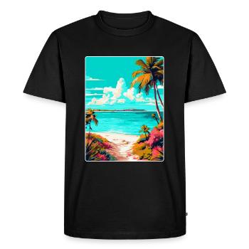 Îles Turques Caïques Caraïbes Voyage Affiche WPA - T-shirt Premium bio Homme - noir - Devant - Nico (187cm)