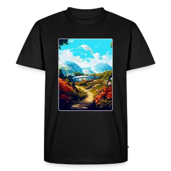 Eden Project England Uk Travel Poster Souvenir WPA - Men's Premium Organic T-Shirt - black - Front - Nico (187cm)
