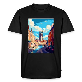 Exeter Angleterre Royaume-Uni Affiche de voyage vintage souvenir - T-shirt Premium bio Homme - noir - Devant - Nico (187cm)