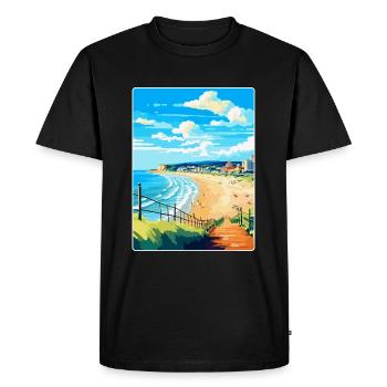 Bournemouth Dorset Vintage Travel Poster Souvenir - Men's Premium Organic T-Shirt - black - Front - Nico (187cm)