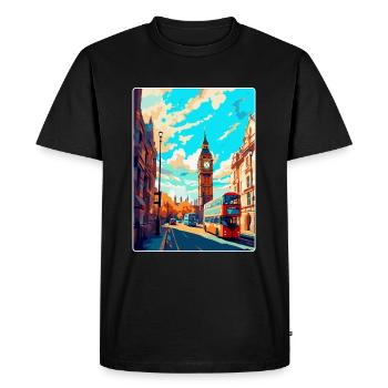 Londres, Angleterre, Royaume-Uni, Affiche de voyage vintage, Souvenir - T-shirt Premium bio Homme - noir - Devant - Nico (187cm)