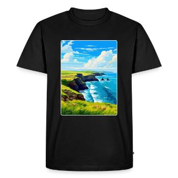 Péninsule de lézard, Cornouailles, Angleterre, Royaume-Uni, Affiche de voyage - T-shirt Premium bio Homme - noir - Devant - Nico (187cm)