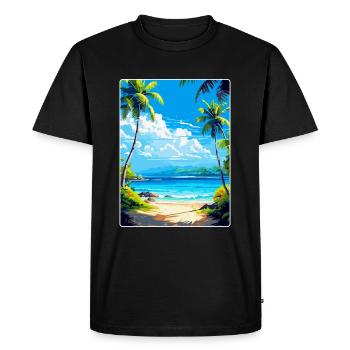 Île Caraïbes Voyage Poster Souvenir - T-shirt Premium bio Homme - noir - Devant - Nico (187cm)