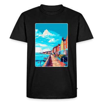 Weymouth England Uk Vintage Travel Poster Souvenir - Men's Premium Organic T-Shirt - black - Front - Nico (187cm)