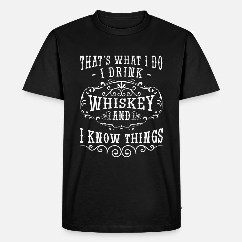 Rum Flasche Trinker Feiern - Männer Premium Bio T-Shirt - Schwarz