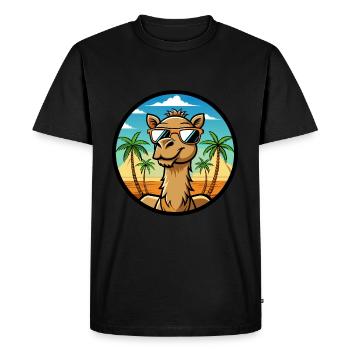 Camel Drôle Dessin Animé Plage D’été Lunettes De Soleil Cool - T-shirt Premium bio Homme - noir - Devant - Nico (187cm)