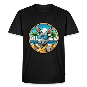 Aardvark Funny Cartoon Lunettes de soleil de plage d’été - T-shirt Premium bio Homme - noir - Devant - Nico (187cm)