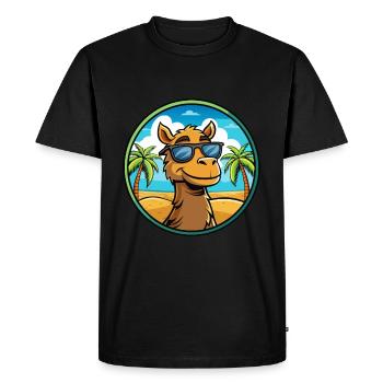 Camel Drôle Dessin Animé Plage D’été Lunettes De Soleil Cool - T-shirt Premium bio Homme - noir - Devant - Nico (187cm)