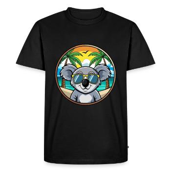 Koala Funny Cartoon Summer Beach Sunglasses Cool - Men's Premium Organic T-Shirt - black - Front - Nico (187cm)