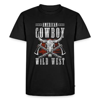 Cowboy Law Western Master Texas - Men's Premium Organic T-Shirt - black - Front - Nico (187cm)