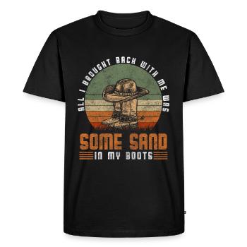Western Horse Cowboy Boots - Men's Premium Organic T-Shirt - black - Front - Nico (187cm)