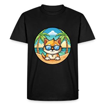 Munchkin Lunettes de soleil de dessin animé de race de chat plage - T-shirt Premium bio Homme - noir - Devant - Nico (187cm)
