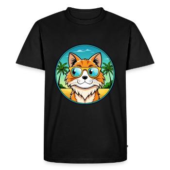 Maine Coon Cat Breed Cartoon Lunettes de soleil Beach - T-shirt Premium bio Homme - noir - Devant - Nico (187cm)