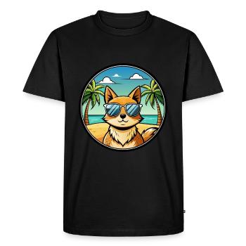 Tonkinois Race Chat Dessin Animé Lunettes De Soleil Plage - T-shirt Premium bio Homme - noir - Devant - Nico (187cm)