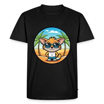 Pixie Bob Cat Breed Lunettes de soleil de dessin animé Beach - T-shirt Premium bio Homme - noir - Devant - Nico (187cm)