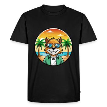 German Rex Cat Breed Cartoon Sunglasses Beach - Men's Premium Organic T-Shirt - black - Front - Nico (187cm)