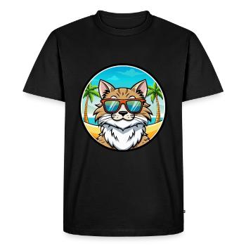 Maine Coon Cat Breed Cartoon Lunettes de soleil Beach - T-shirt Premium bio Homme - noir - Devant - Nico (187cm)