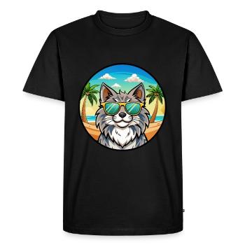 Forêt norvégienne Race Dessin animé Lunettes de soleil Plage - T-shirt Premium bio Homme - noir - Devant - Nico (187cm)