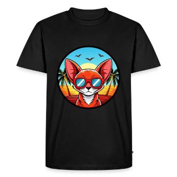 Lunettes de soleil de dessin animé Devon Rex Redon Rex Race Beach - T-shirt Premium bio Homme - noir - Devant - Nico (187cm)