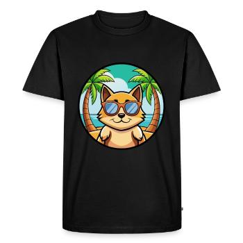 Tonkinois Race Chat Dessin Animé Lunettes De Soleil Plage - T-shirt Premium bio Homme - noir - Devant - Nico (187cm)