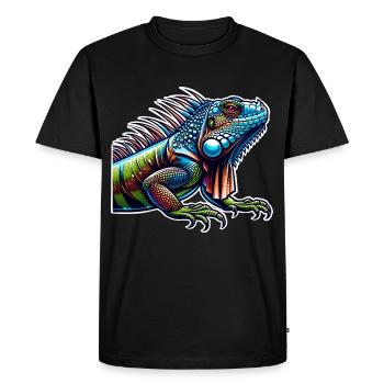 Iguane - T-shirt Premium bio Homme - noir - Devant - Nico (187cm)