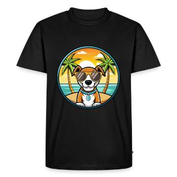 Ariege Pointer Dog Breed Cartoon Sunglasses Beach - Men's Premium Organic T-Shirt - black - Front - Nico (187cm)