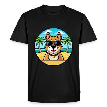 Alano Español Chien Race Dessin Animé Lunettes de Soleil Plage - T-shirt Premium bio Homme - noir - Devant - Nico (187cm)