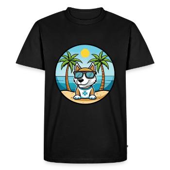 Argentino Chien Race Dessin Animé Lunettes De Soleil Plage - T-shirt Premium bio Homme - noir - Devant - Nico (187cm)