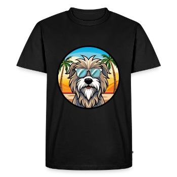 Bergamasco Shepherd Dog Breed Cartoon Sunglasses - Men's Premium Organic T-Shirt - black - Front - Nico (187cm)