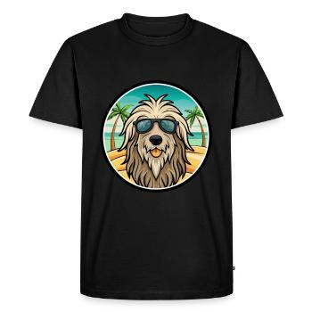 Bergamasco Dog Breed Cartoon Sunglasses Beach - Men's Premium Organic T-Shirt - black - Front - Nico (187cm)