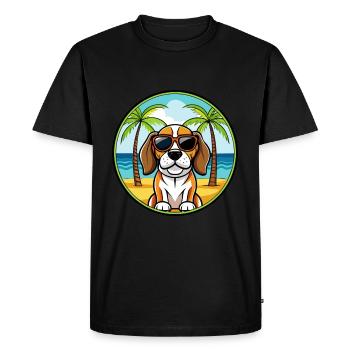 Beagle Harrier Chien Race Dessin Animé Lunettes de soleil Plage - T-shirt Premium bio Homme - noir - Devant - Nico (187cm)
