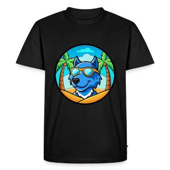 Blue Lacy Dog Breed Cartoon Sunglasses Beach - Men's Premium Organic T-Shirt - black - Front - Nico (187cm)