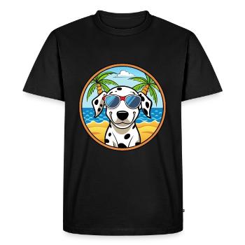 Chien Dalmatien Race Dessin Animé Lunettes De Soleil Plage - T-shirt Premium bio Homme - noir - Devant - Nico (187cm)
