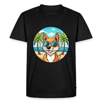 Cimarron Uruguayo Dog Breed Cartoon Sunglass Beach - Men's Premium Organic T-Shirt - black - Front - Nico (187cm)