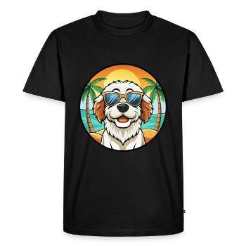 Clumber Spaniel Chien Race Dessin Animé Lunettes De Soleil Plage - T-shirt Premium bio Homme - noir - Devant - Nico (187cm)