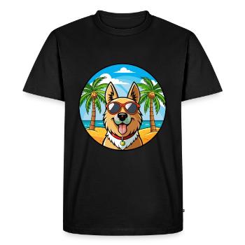Bucovine Berger Race Dessin Animé Lunettes De Soleil Plage - T-shirt Premium bio Homme - noir - Devant - Nico (187cm)