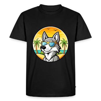 Czechoslovakian Wolfdog Breed Cartoon Sunglasses - Men's Premium Organic T-Shirt - black - Front - Nico (187cm)