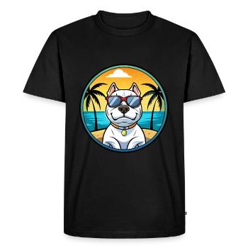 Dogue Argentino Chien Race Dessin Animé Lunettes De Soleil Plage - T-shirt Premium bio Homme - noir - Devant - Nico (187cm)