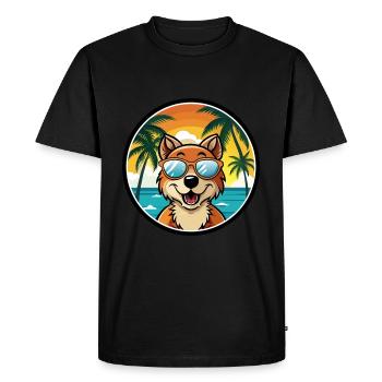Hygenhund Chien Race Dessin Animé Lunettes De Soleil Plage - T-shirt Premium bio Homme - noir - Devant - Nico (187cm)